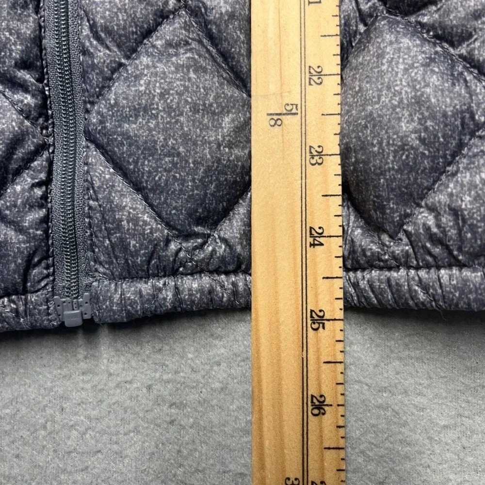 Women's Small Gray Sparkle Quilted Down Puffer Jacket‎ Full Zip Pockets